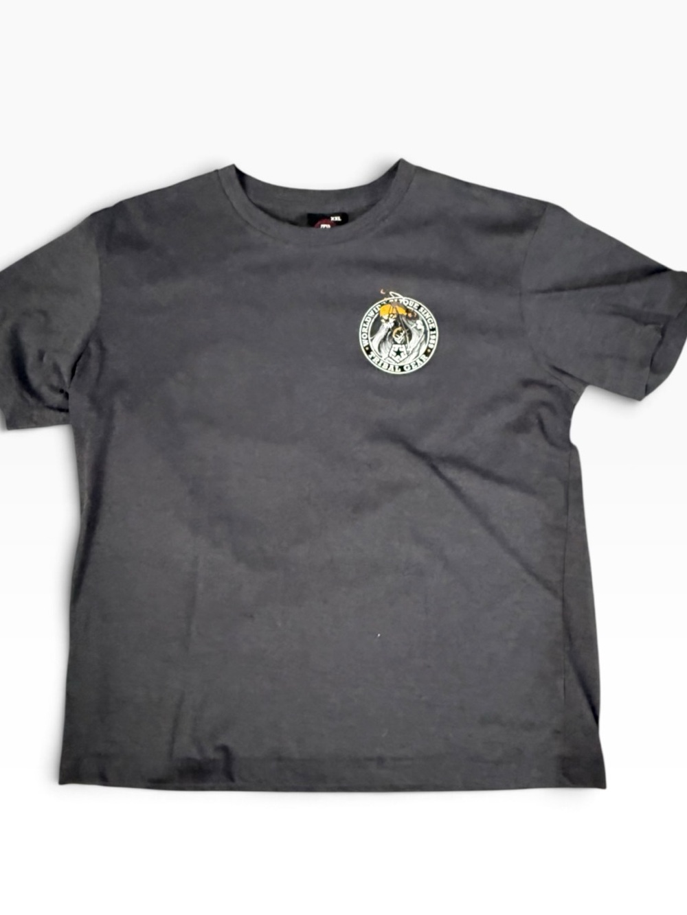 Tribal Gear Graphic Tee Shirt, Size Extra Extra Large Charcoal Skull Worldwide.